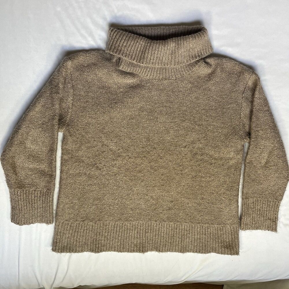 Banana Republic Oversized Turtleneck Poly Wool Alpaca Blend Sweater Brown M